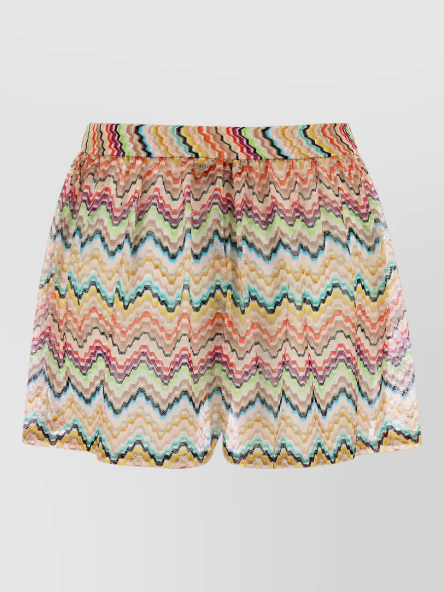 Missoni embroidered mesh knee-length shorts