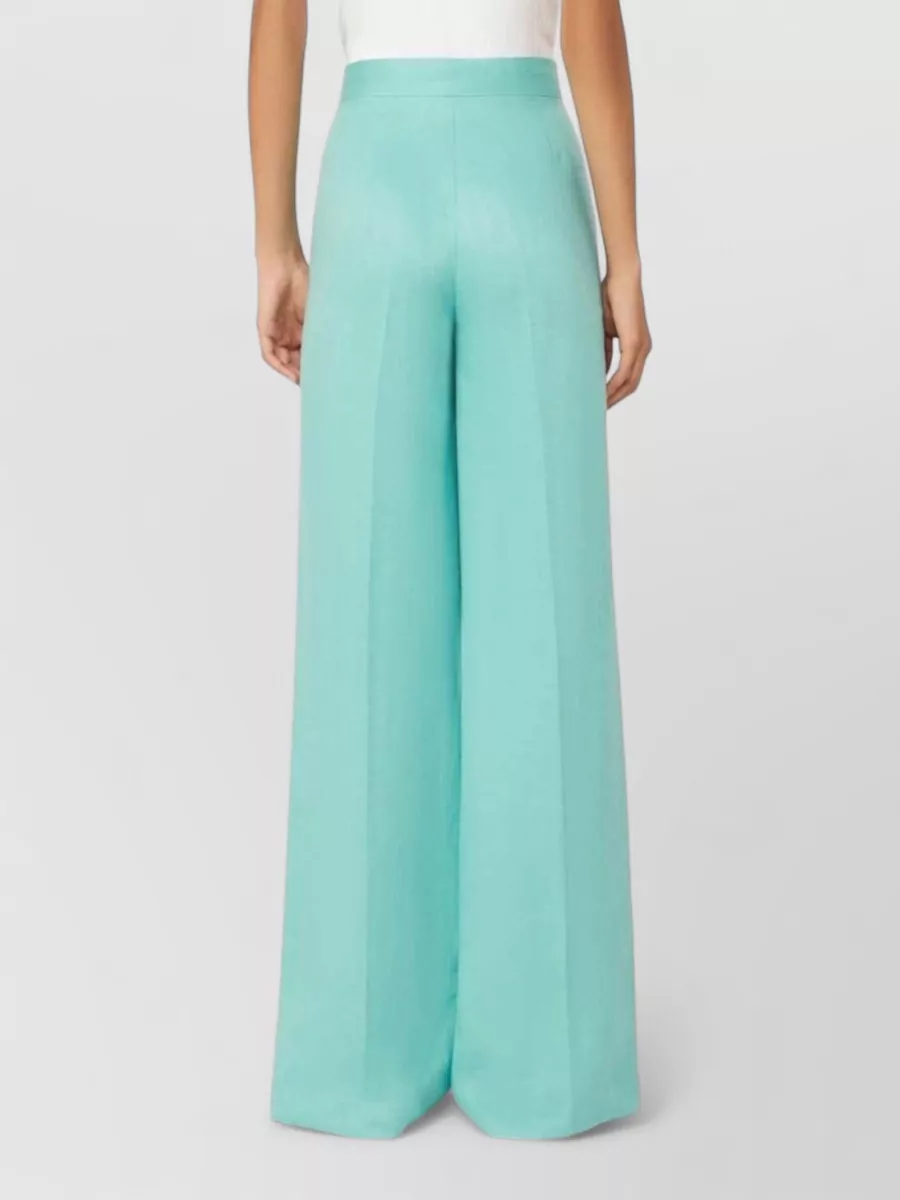 Max Mara Linen High-Rise Wide-Leg Trousers