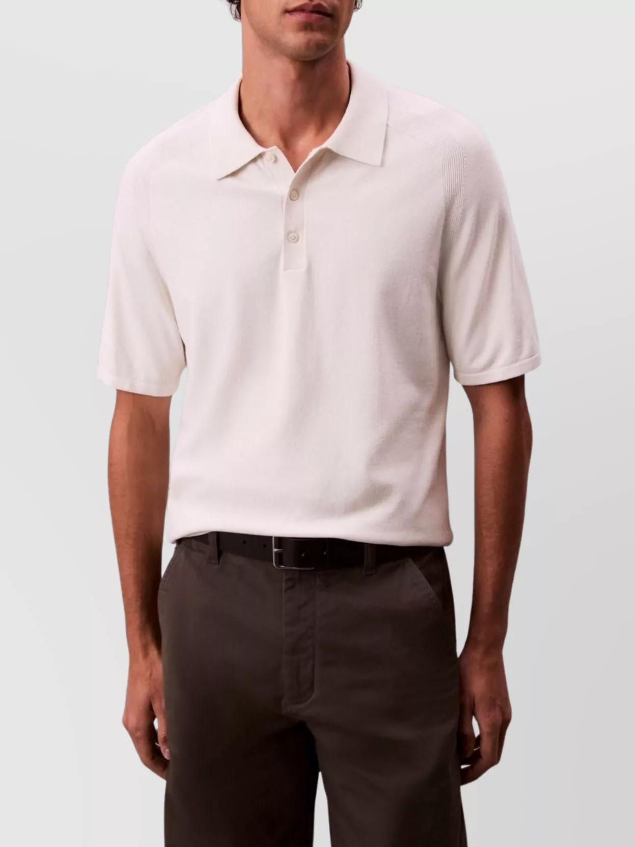 Calvin Klein Polo Shirt With Ribbed Cuffs And Collar