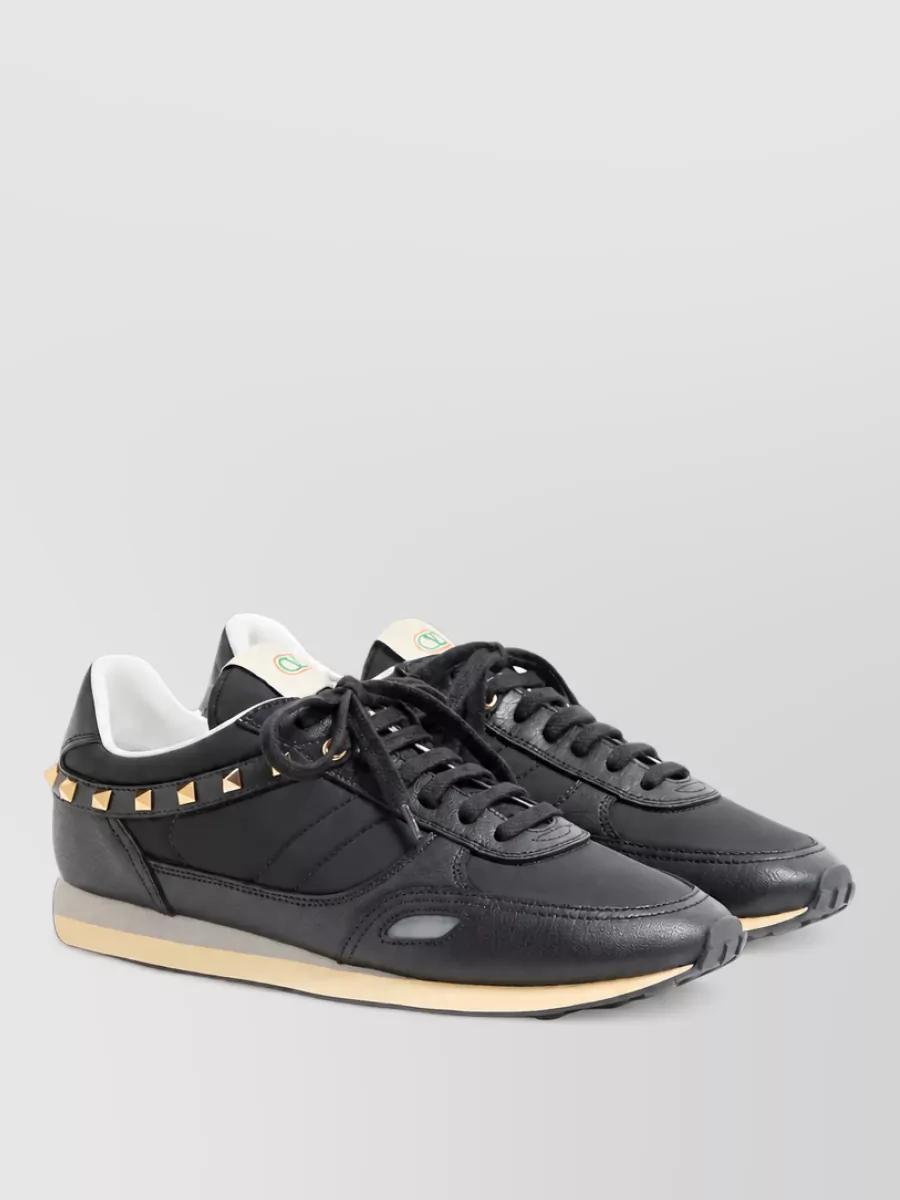 Valentino Leather And Nylon Low-Top Sneakers