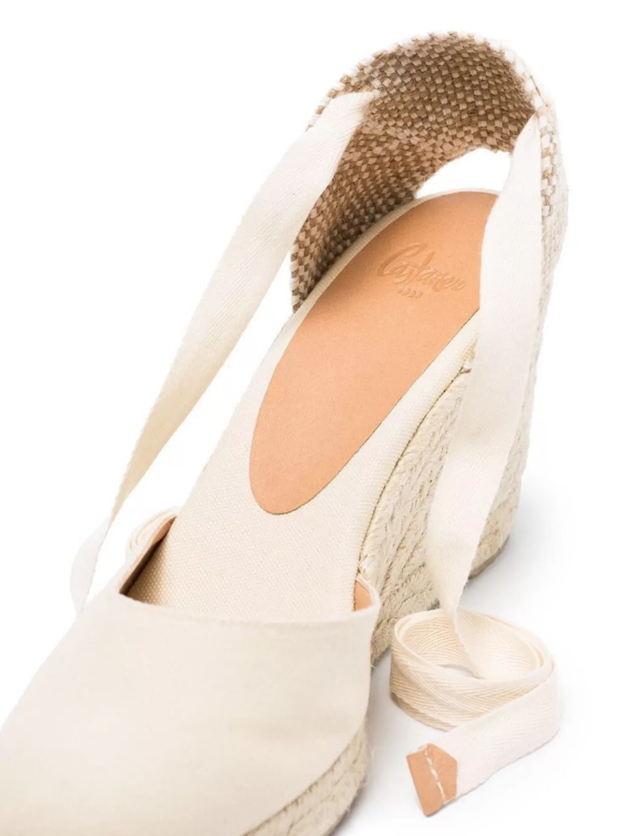 Castaã±er Canvas Wedge Espadrilles With Raffia Heel
