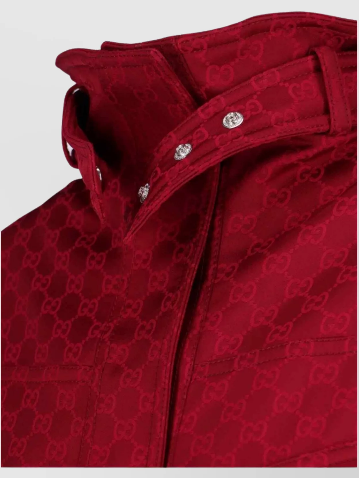 Gucci Monogram High Collar Long Length Jacket