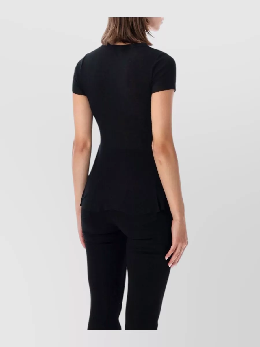 James Perse Cashmere Cotton Fine Ribbed Slim Fit Short Sleeve T-Shirt