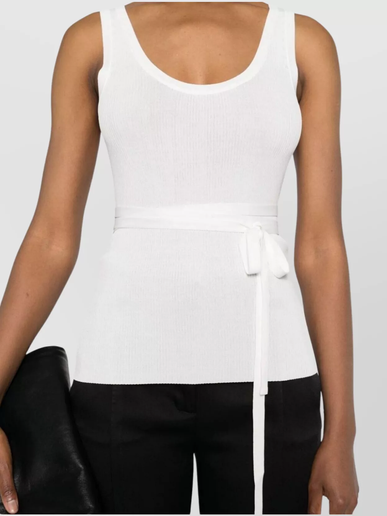 Parosh Sleeveless Knit Top Waist Tie Detail