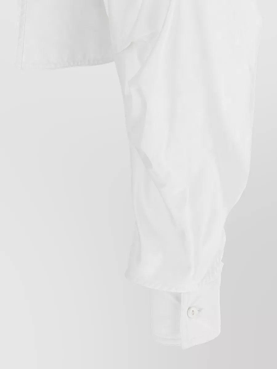 Elisabetta Franchi Cropped Pleated Bustier Cotton Shirt