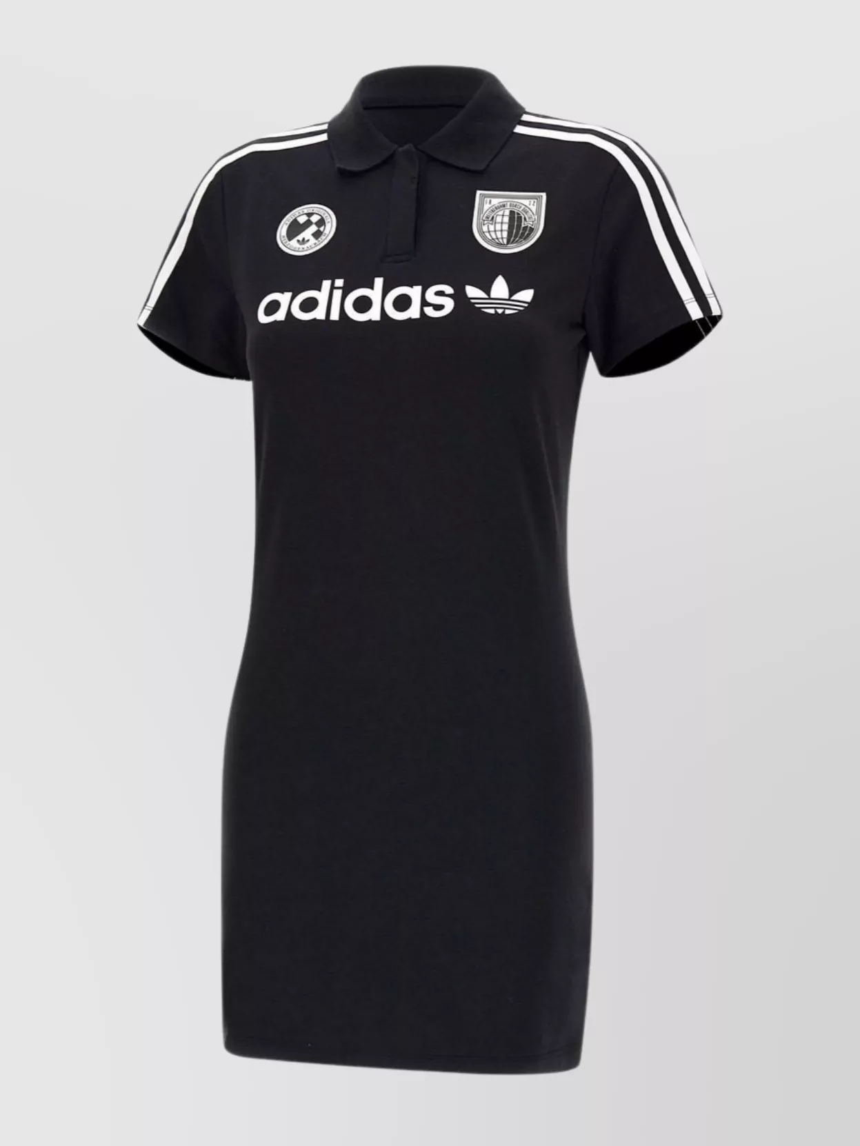 Shop Adidas Originals Cotton Dress "football" With Striped Trim