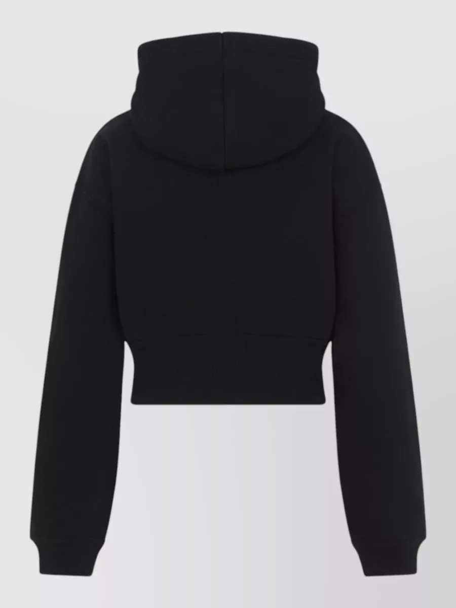 Celine Cropped Logo-Print Cotton Hoodie