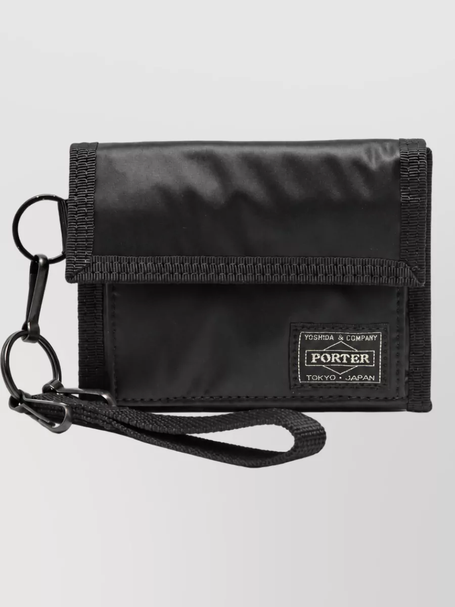 Porter nylon tri-fold wallet keyring