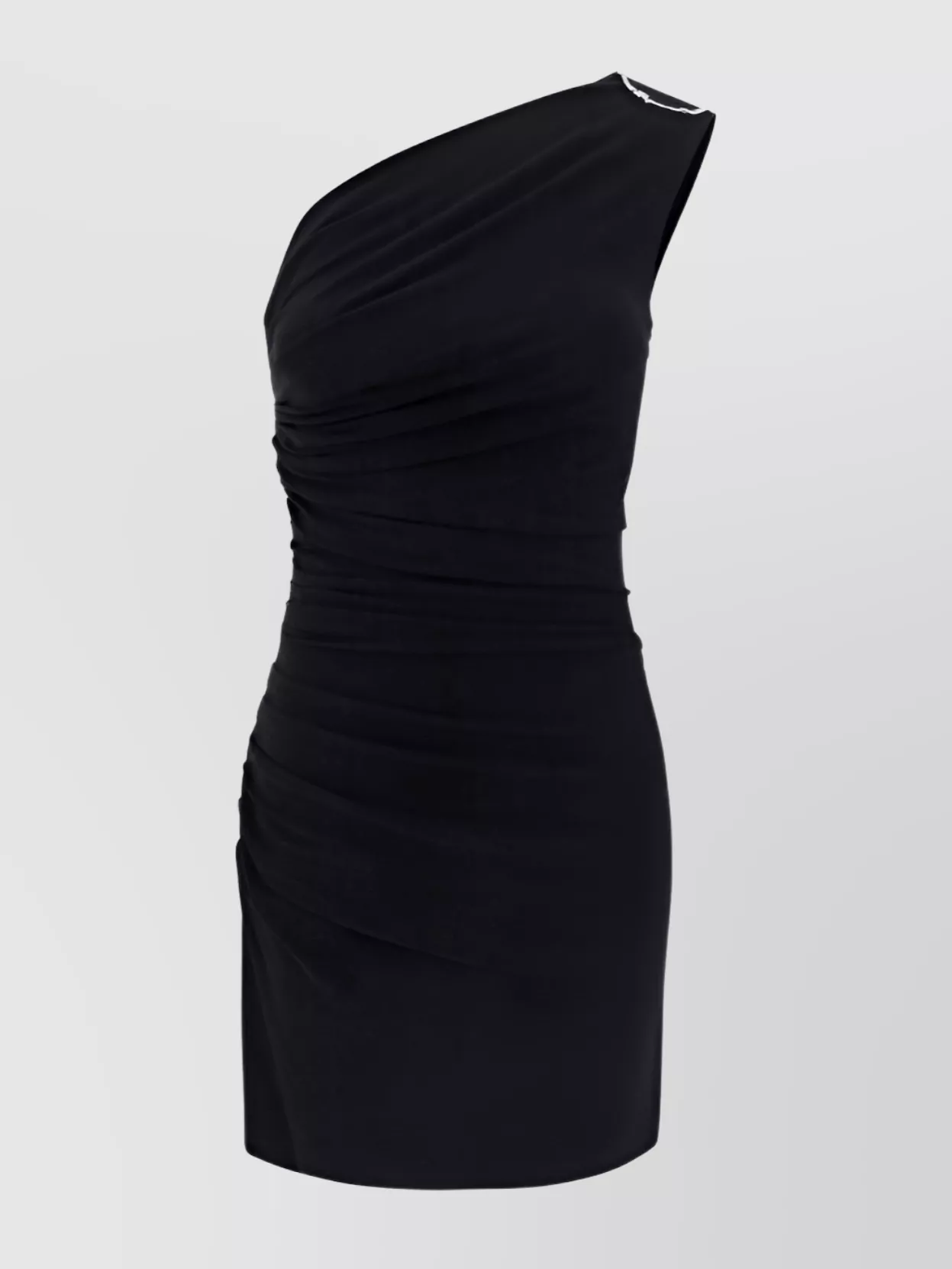 Dsquared2 One-shoulder Mini Dress Chain Detail In Black