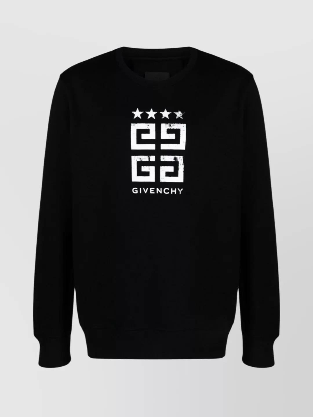 Shop Givenchy Cracked Texture Crewneck Sweater With Drop Shoulder In Black