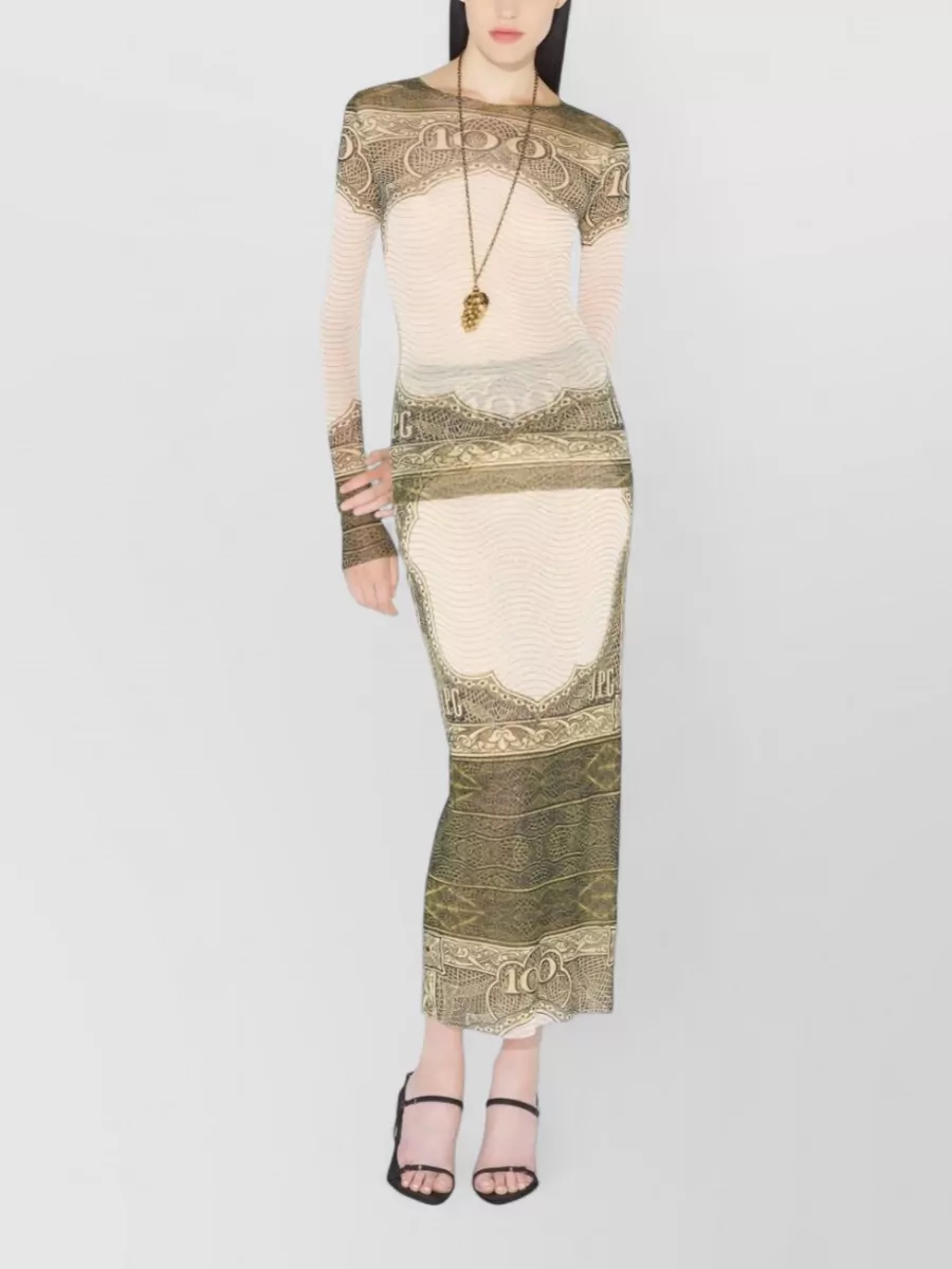 Jean Paul Gaultier Sheer Silk Blend Long Sleeve Top