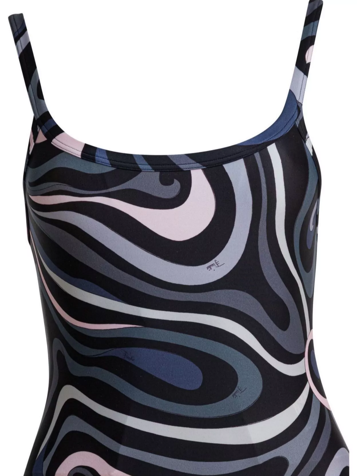 Pucci Swirl Pattern One-Piece Swimsuit With Scoop Neckline