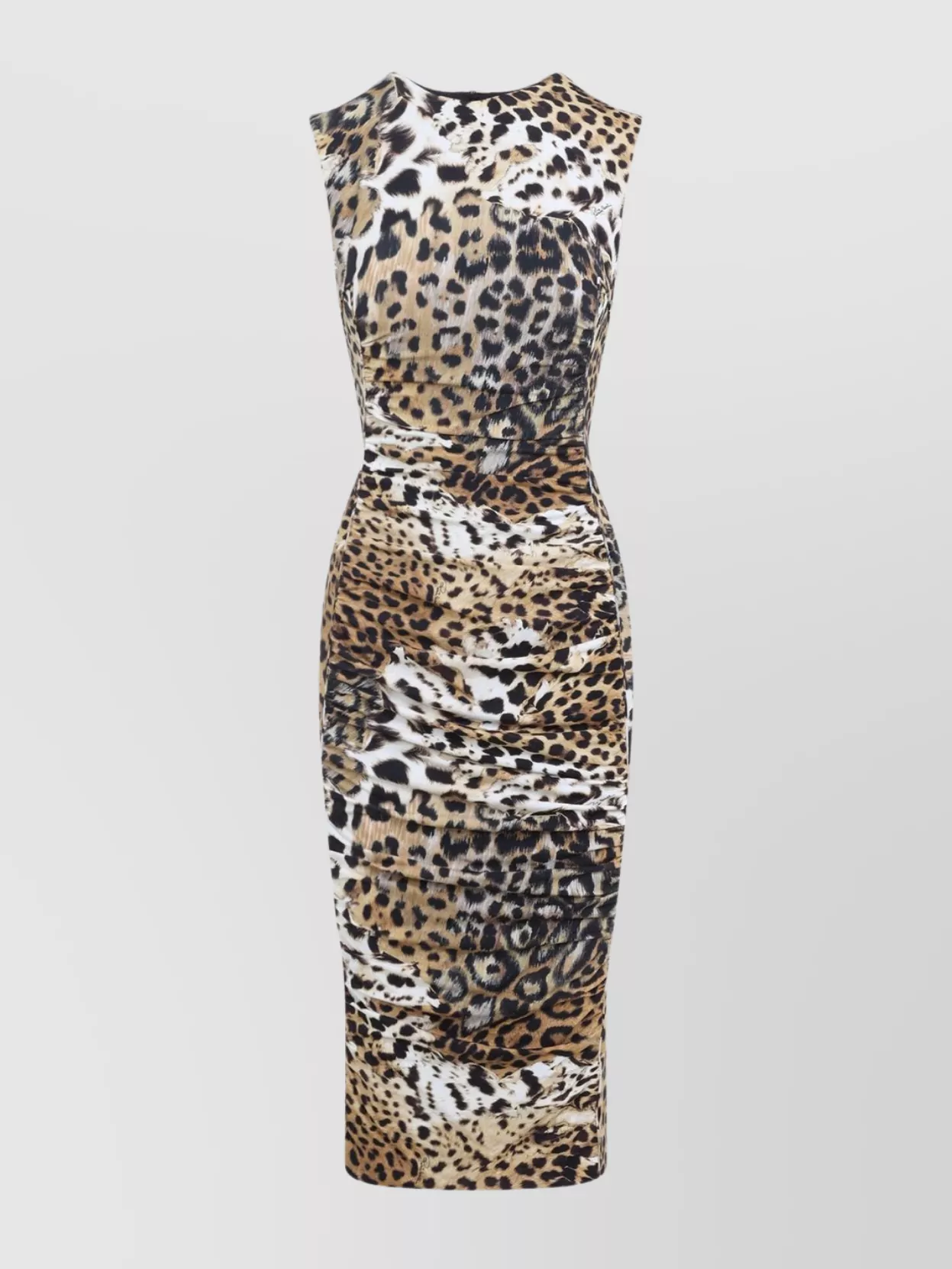 ROBERTO CAVALLI FITTED ANIMAL PRINT SLEEVELESS DRESS