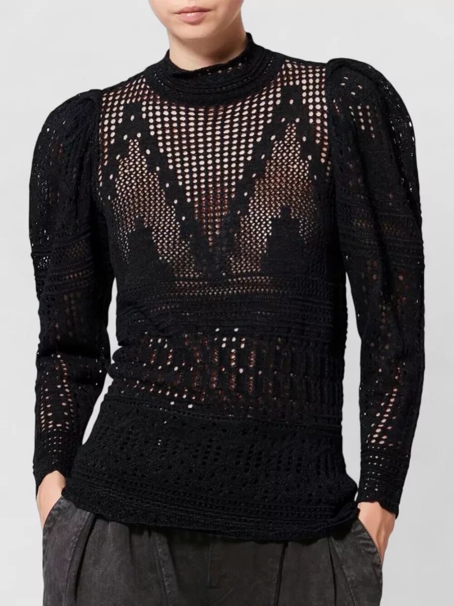 Isabel Marant Dahara Cotton Knit Sweater High Neck