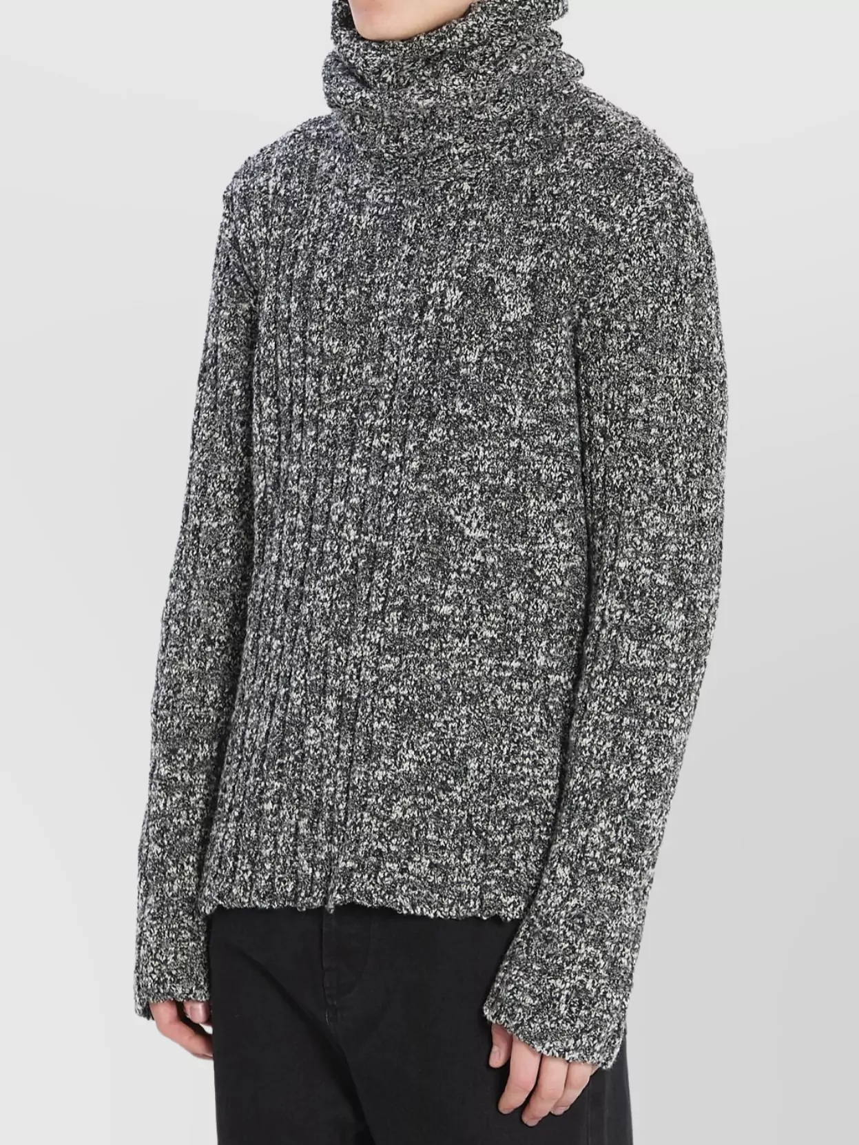 Dolce & Gabbana Chunky Knit Turtleneck Sweater In Gray