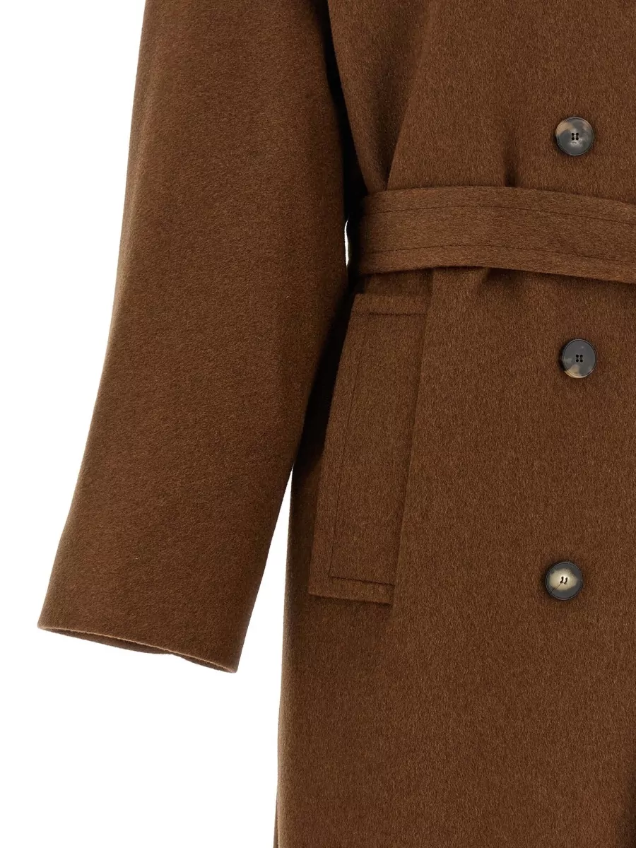 Alberto Biani Wool Double-Breasted Belted Coat