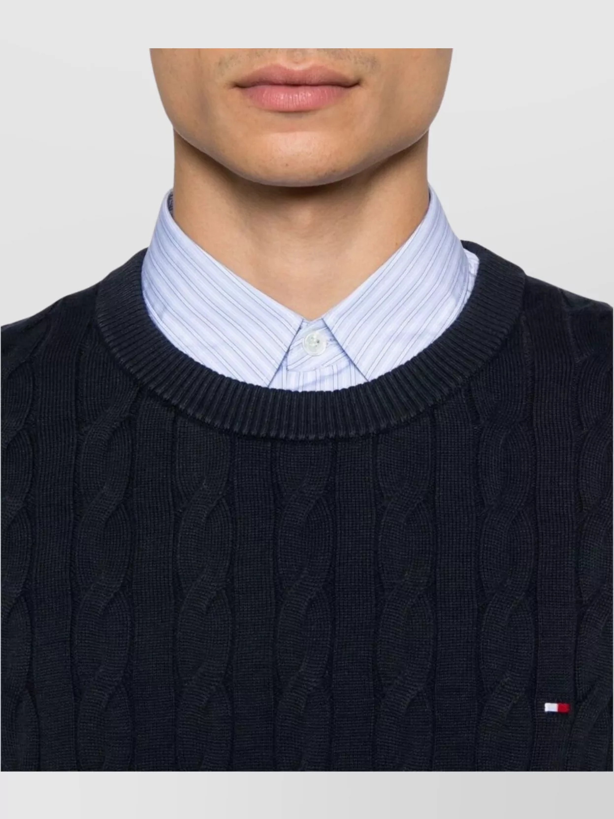 Tommy Hilfiger Organic Cotton Cable Knit Crew Neck Sweater