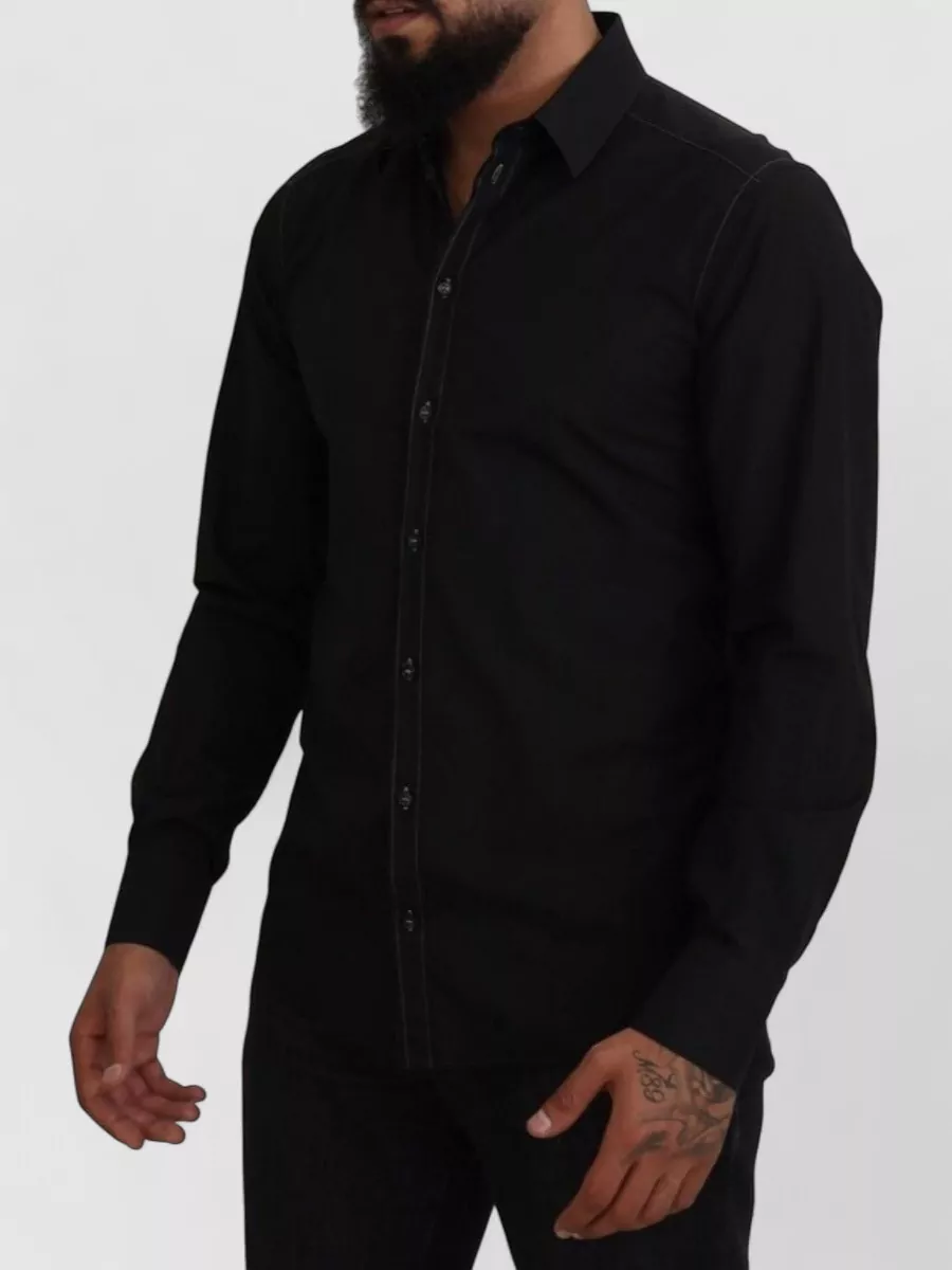 Dolce&Gabbana Cotton Collared Long Sleeve Shirt