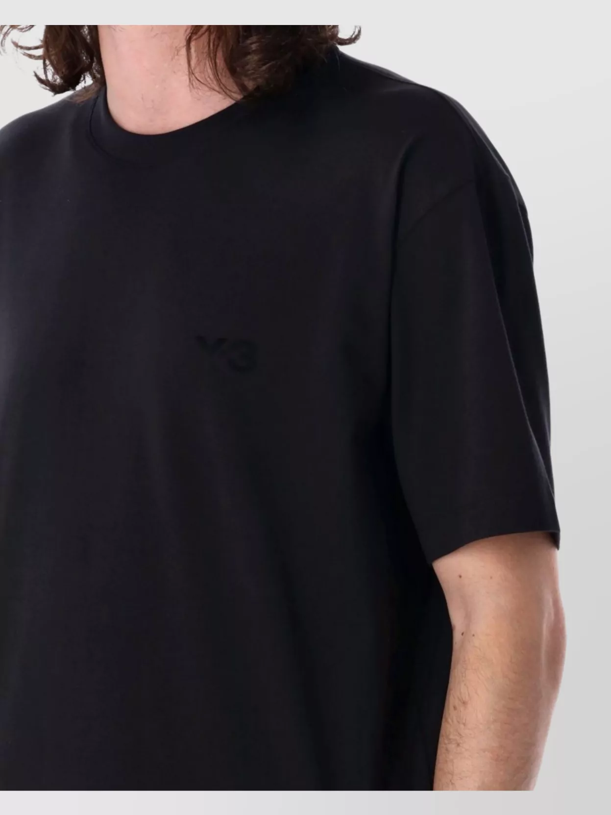 Y-3 Ribbed Neck Cotton T-Shirt