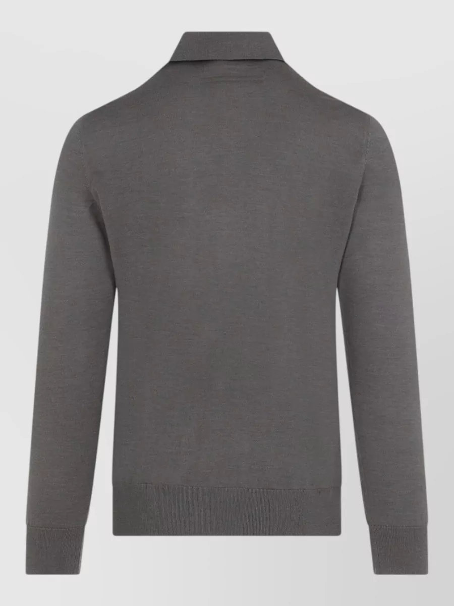 Zegna Cashmere Silk Long-Sleeve Polo Shirt