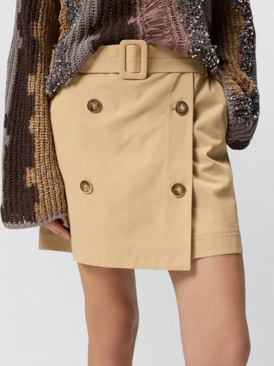 Pinko Cotton Mini Wrap Skirt