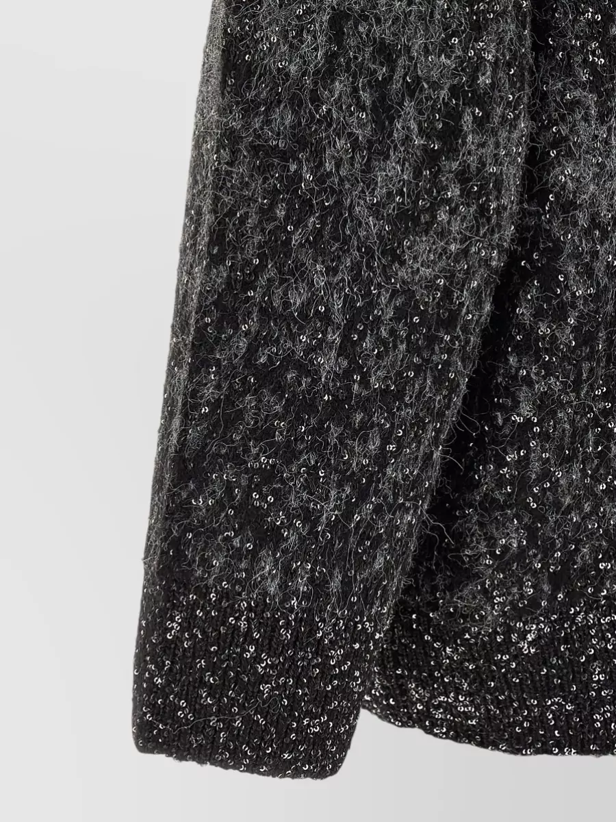 Pinko Sequined Jacquard Crew-Neck Jumper