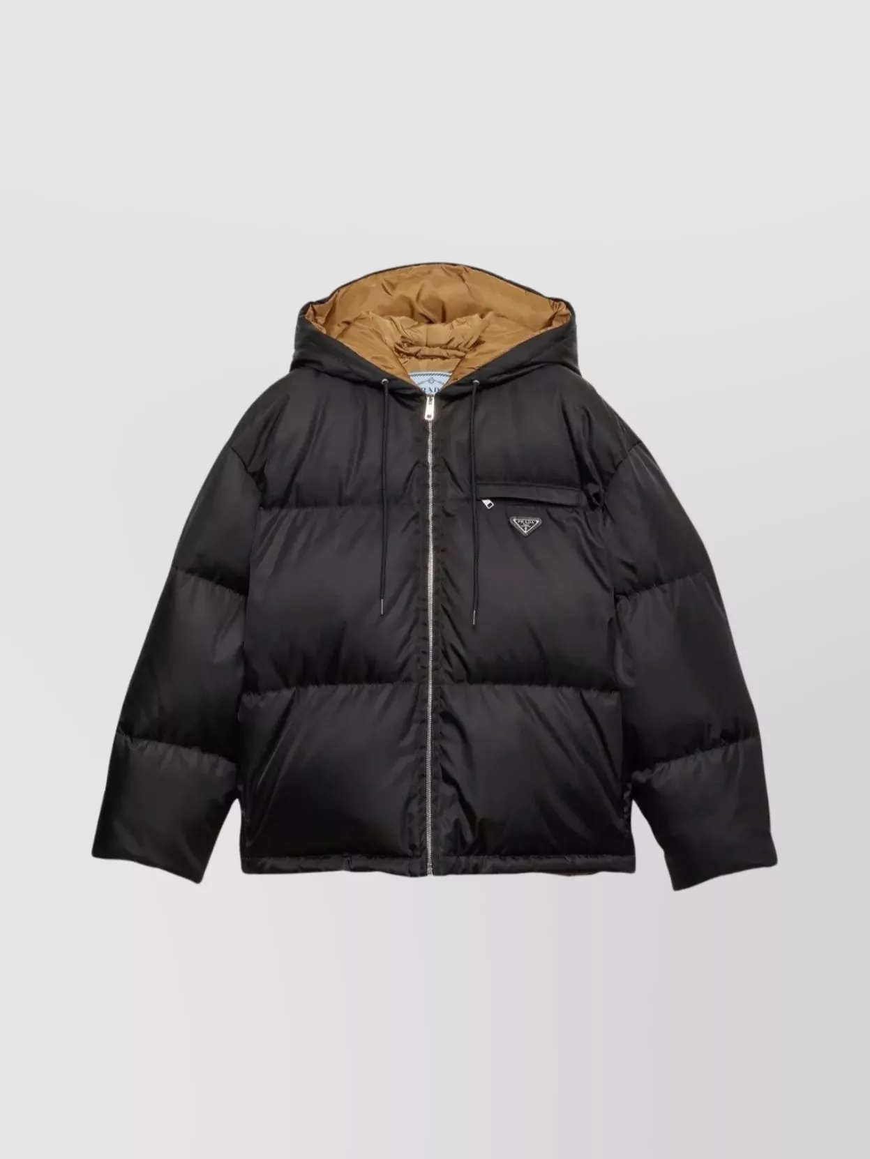 Prada Quilted Design Hooded Down Jacket