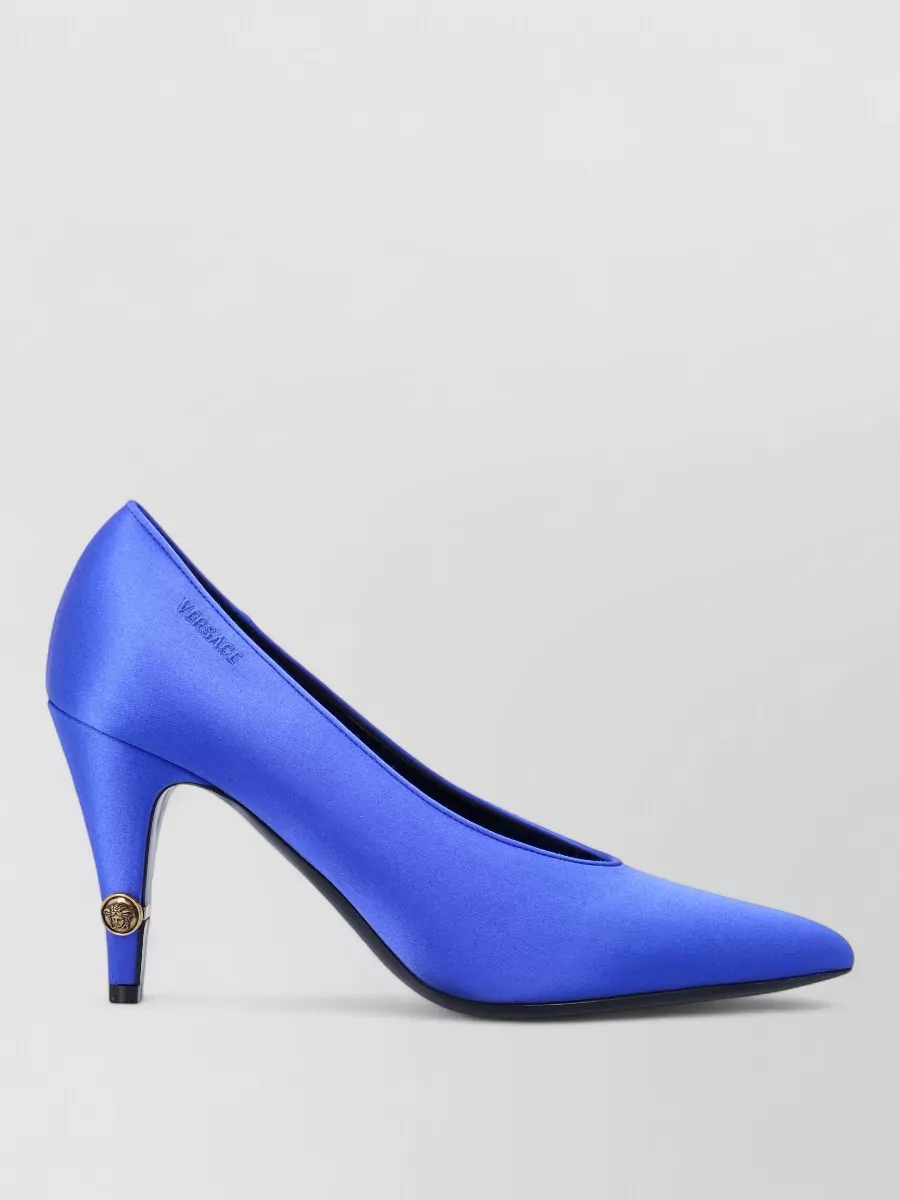 Versace Satin Pointed-Toe High-Heel Pumps