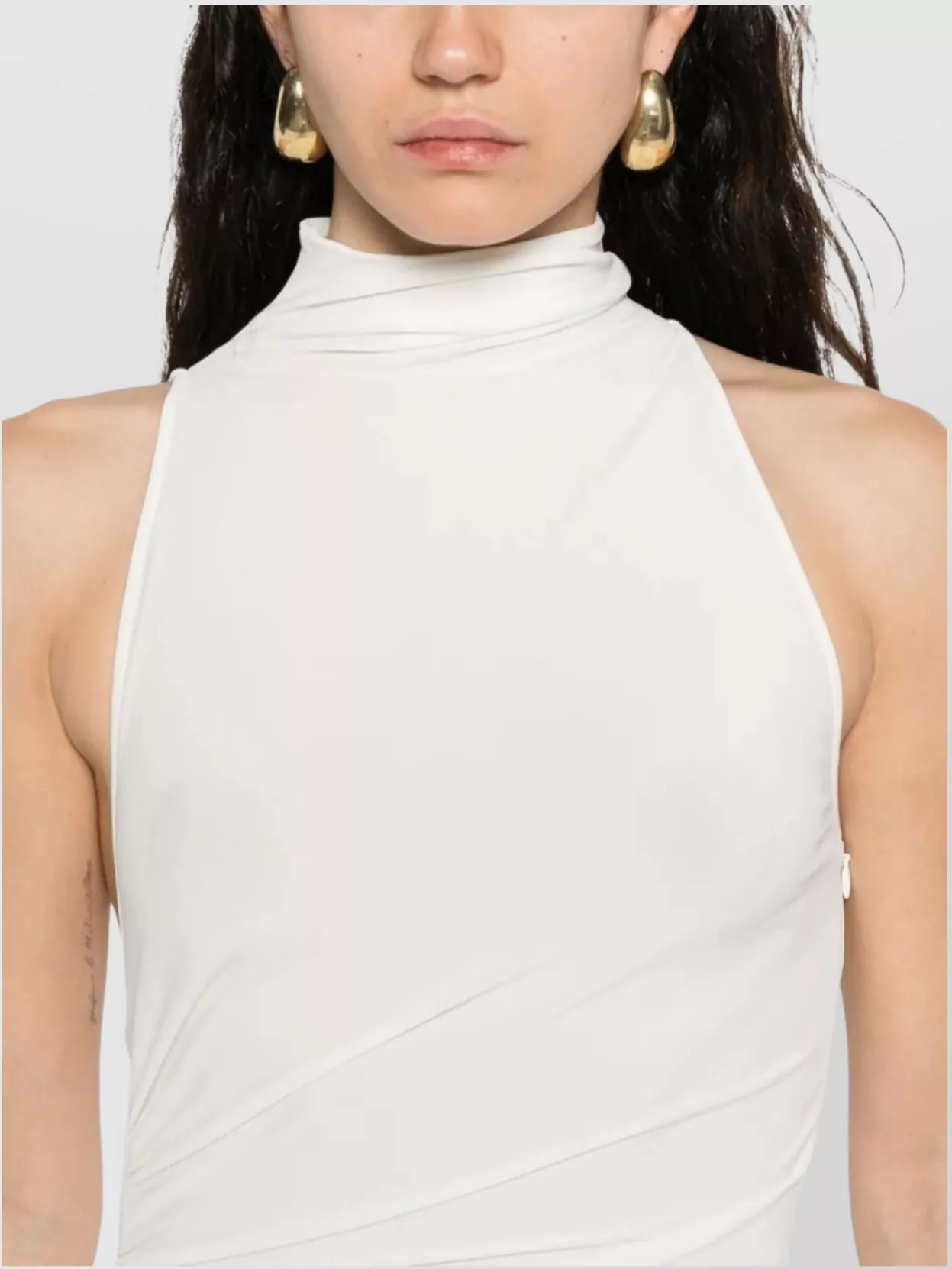 Jacquemus Sleeveless Midi Dress Gathered Detail
