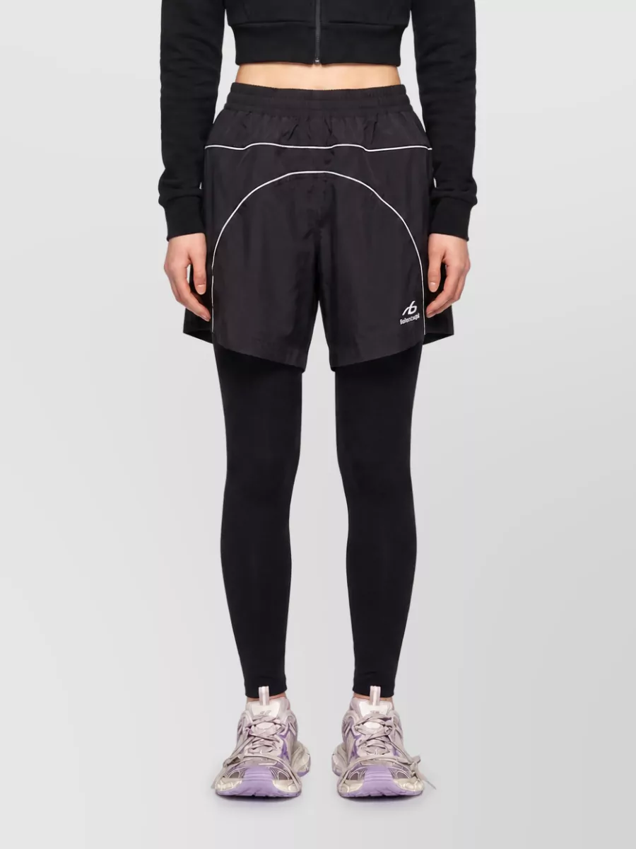 Balenciaga Mid-rise printed technical track shorts