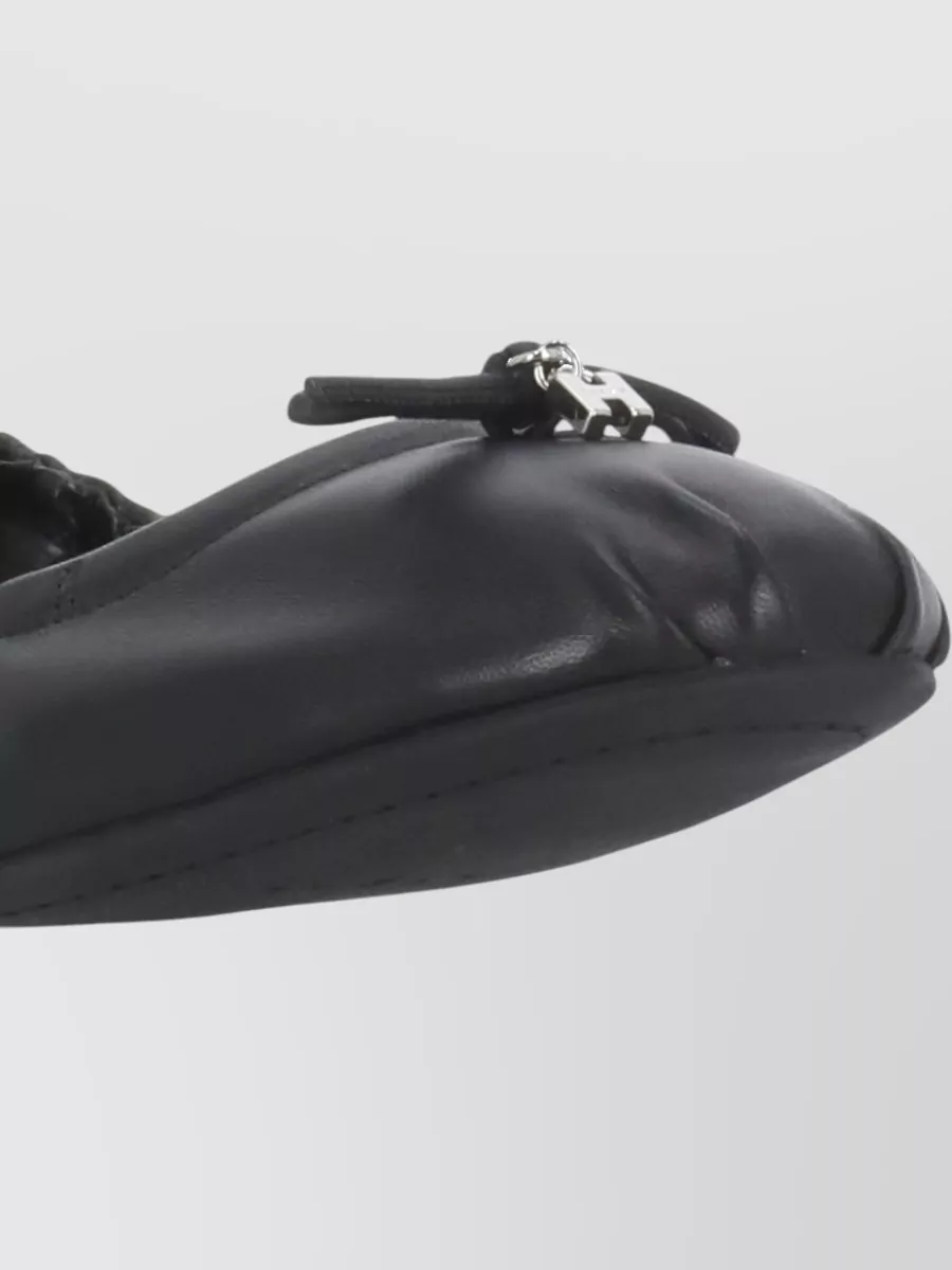 Hogan Leather Lace-Up Ballet Flats
