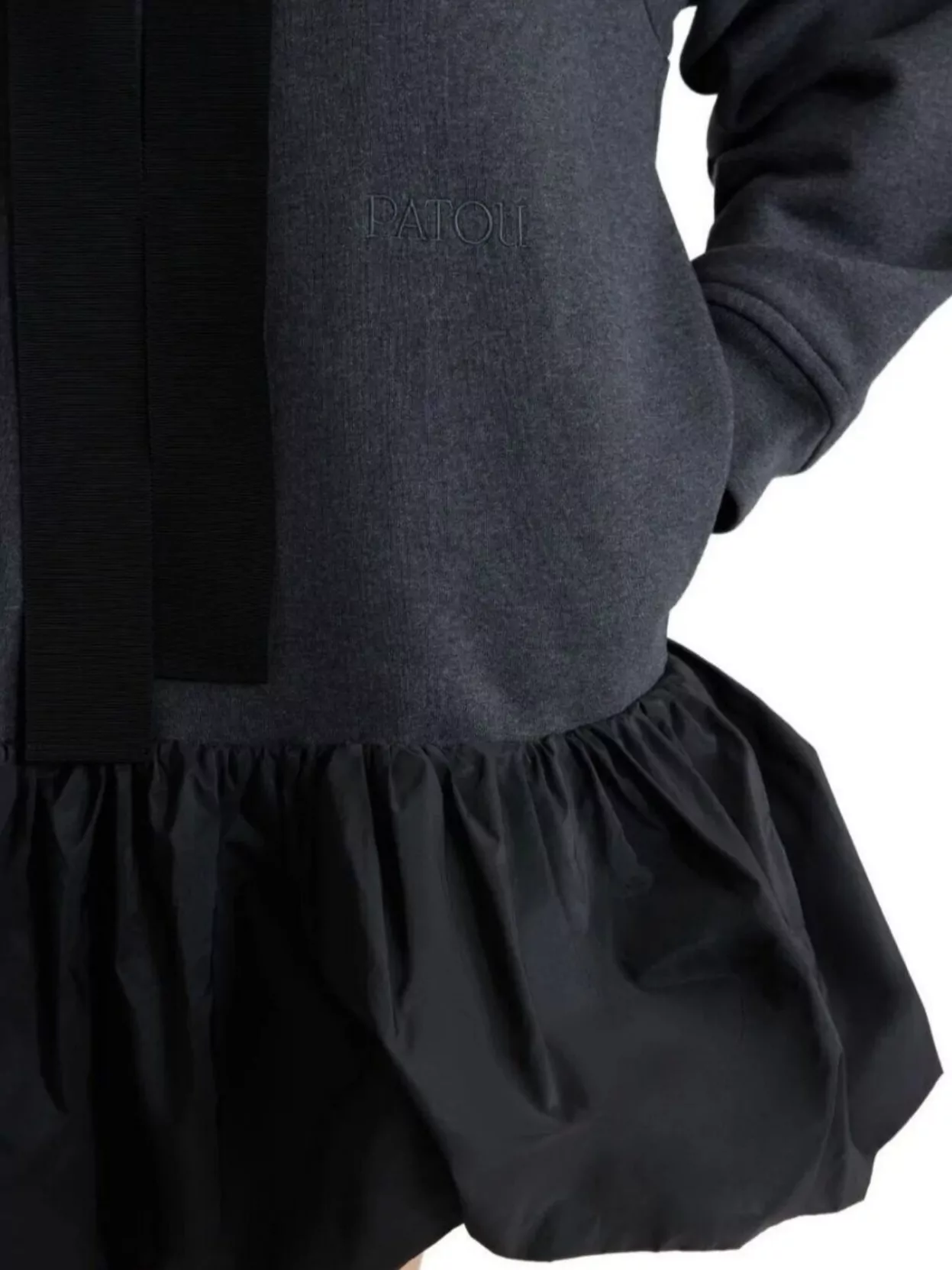 Patou Hooded Dress With Ruffled Hem Detail
