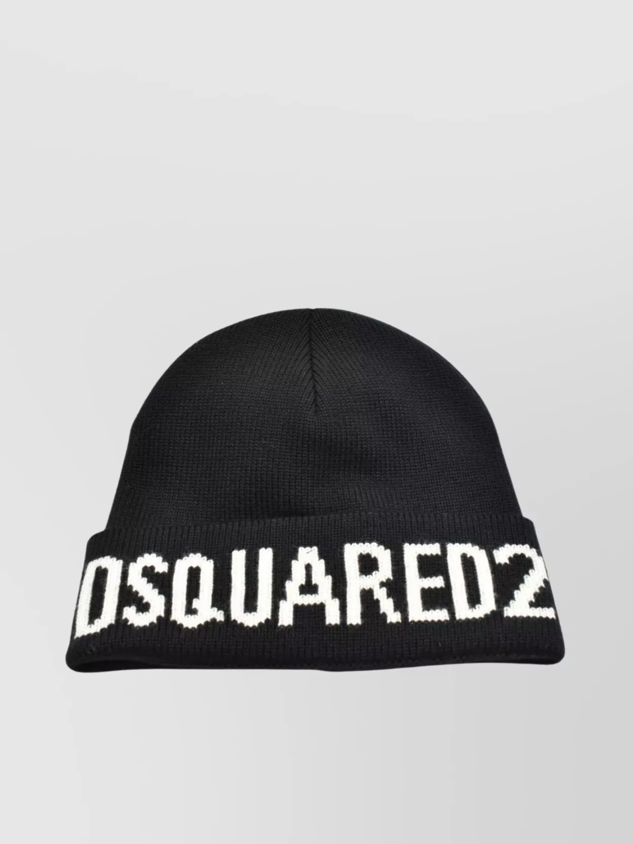 Dsquared2 Brim Folded Ribbed Texture Hats In Black
