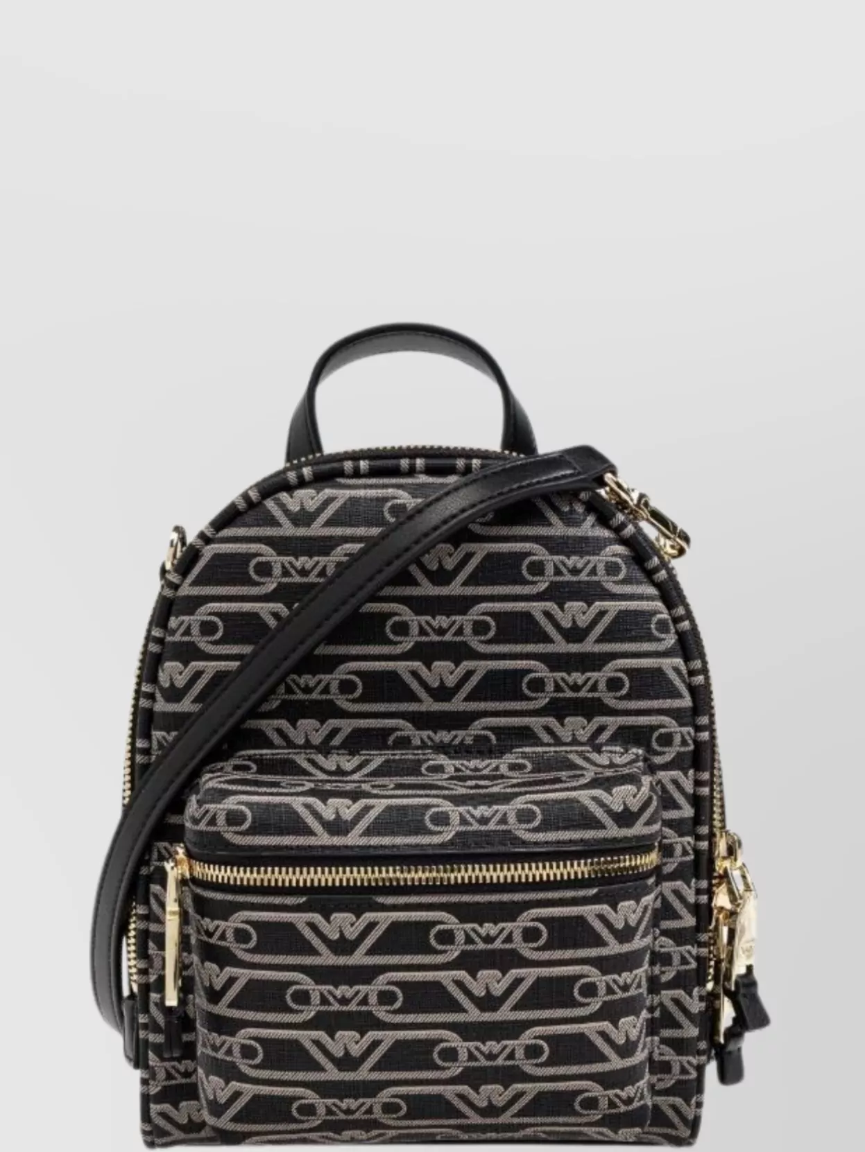Emporio Armani Logo Print Coated Backpack With Detachable Straps