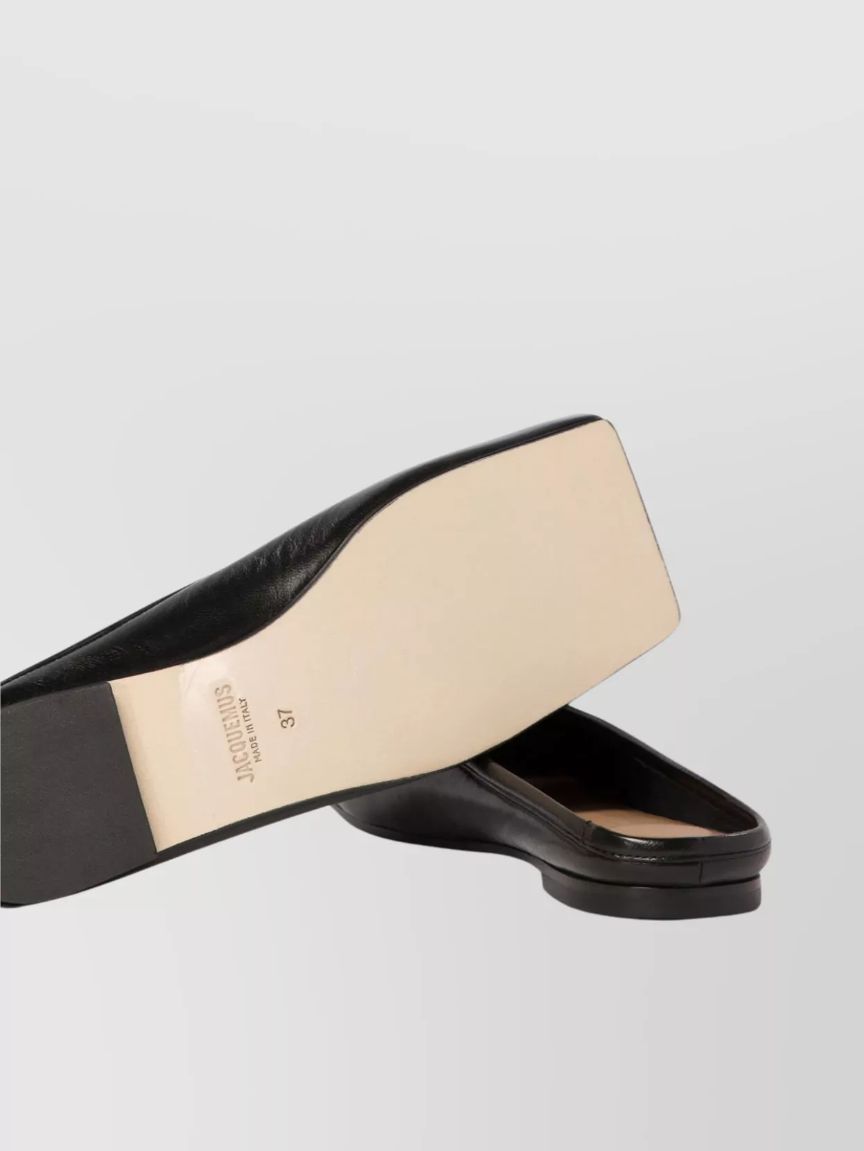 Jacquemus Ballet Bow Leather Square Toe Flats