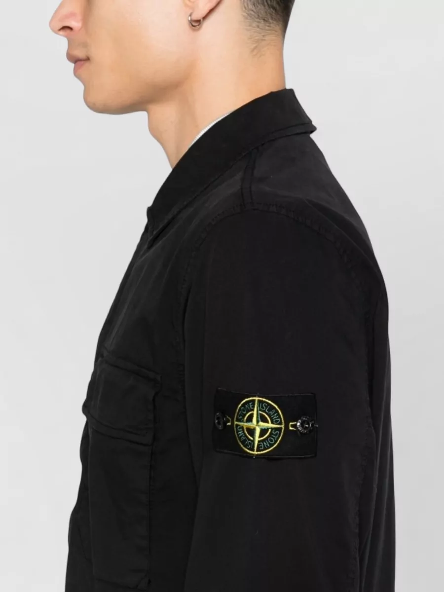 Stone Island Short Jacket Chest Pocket Long Sleeves Collar