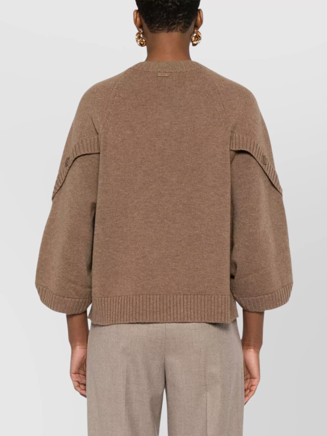 Max Mara Knitwear Crewneck Button Accents