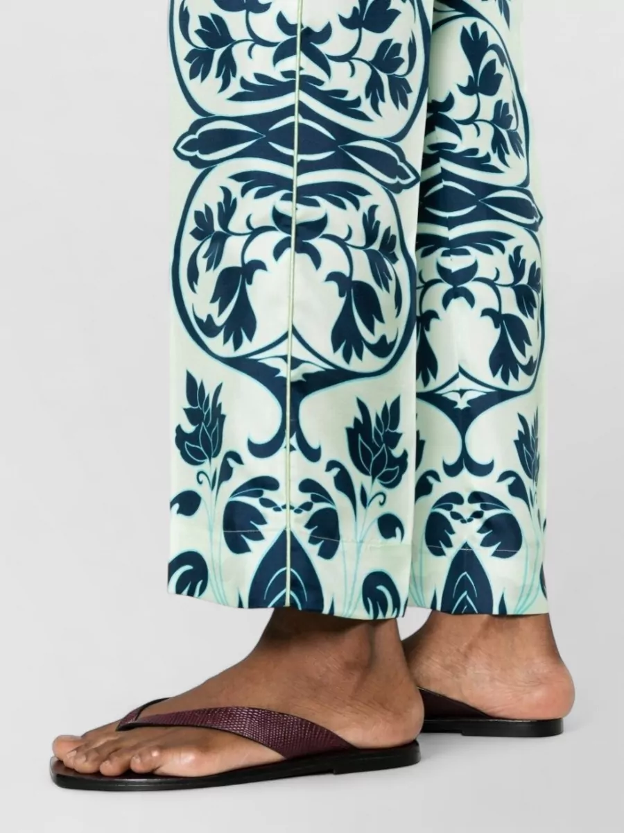 F.r.s For Restless Sleepers Floral Print Silk Wide-Leg Trousers
