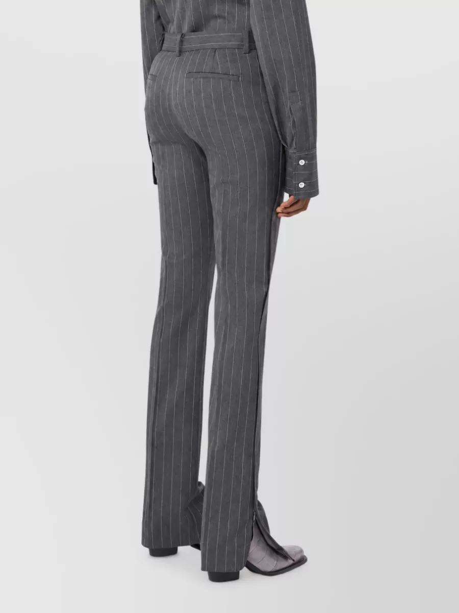 Sportmax Pinstripe Low-Rise Slim Flared Wool Suit Trousers
