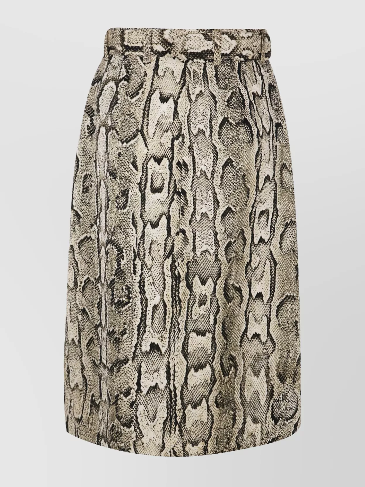 Dries Van Noten Midi Skirt With Belted Waist And Slit In Brown