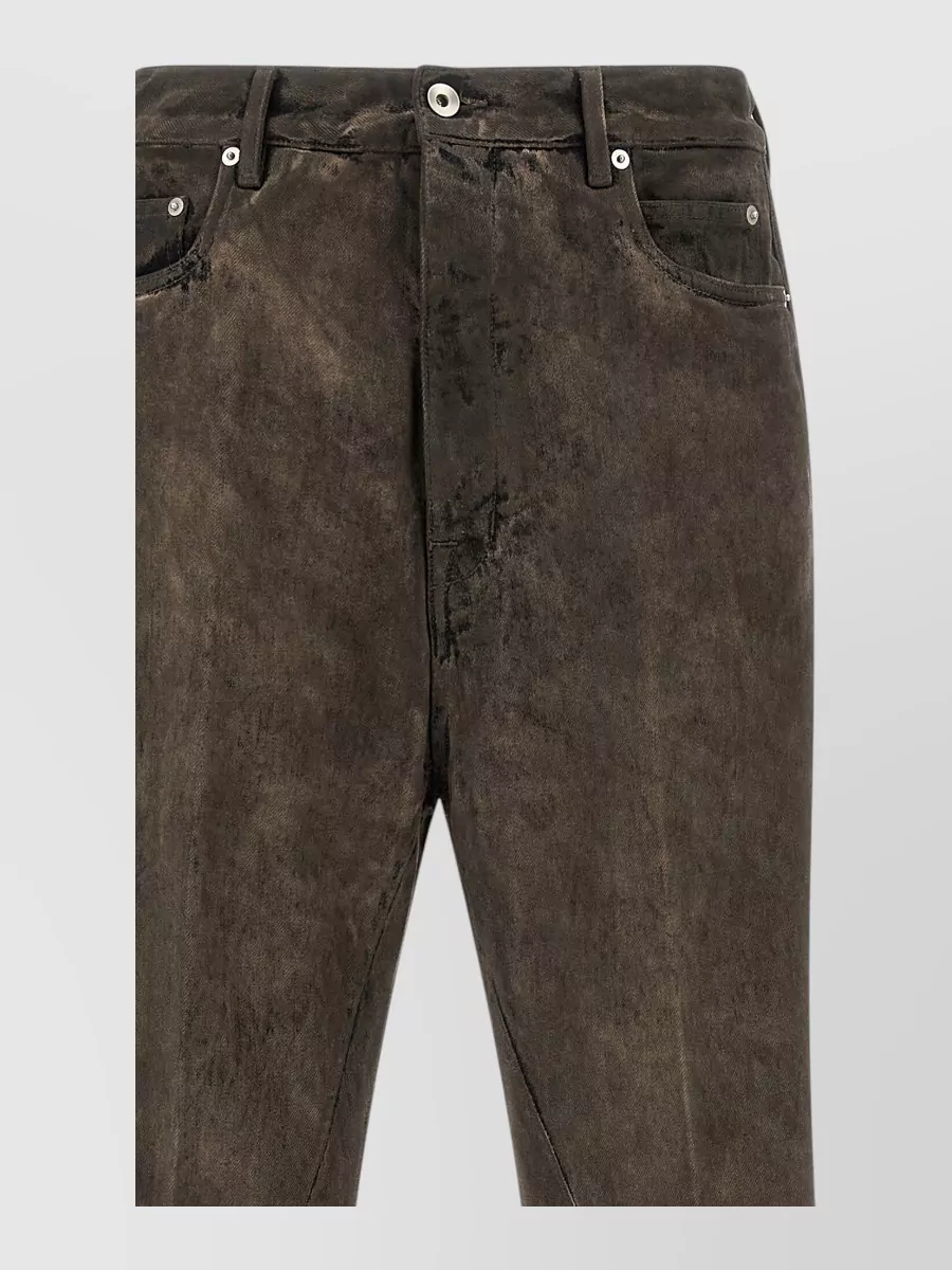 Rick Owens Bolan Bootcut Denim Jeans Five Pocket In Brown