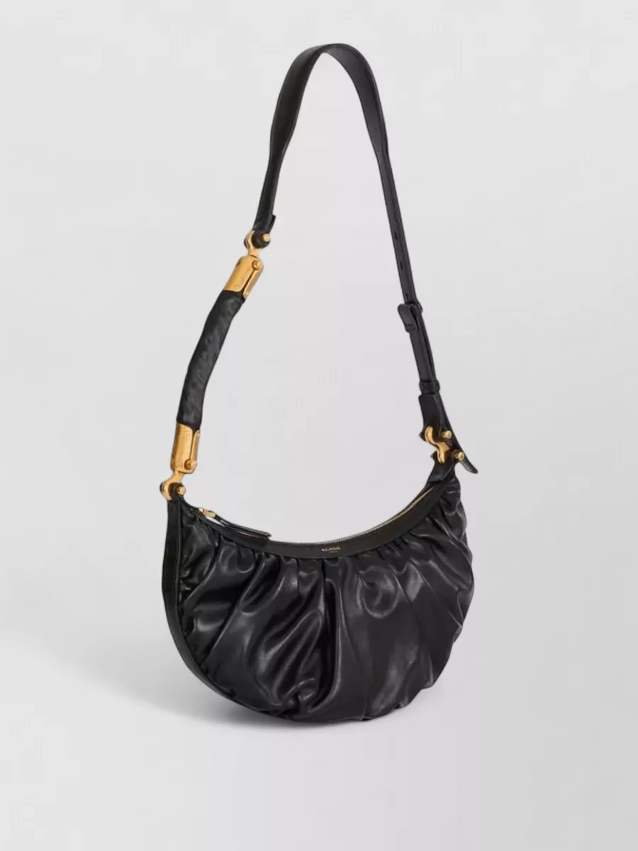 Balmain Ebene Leather Shoulder Bag