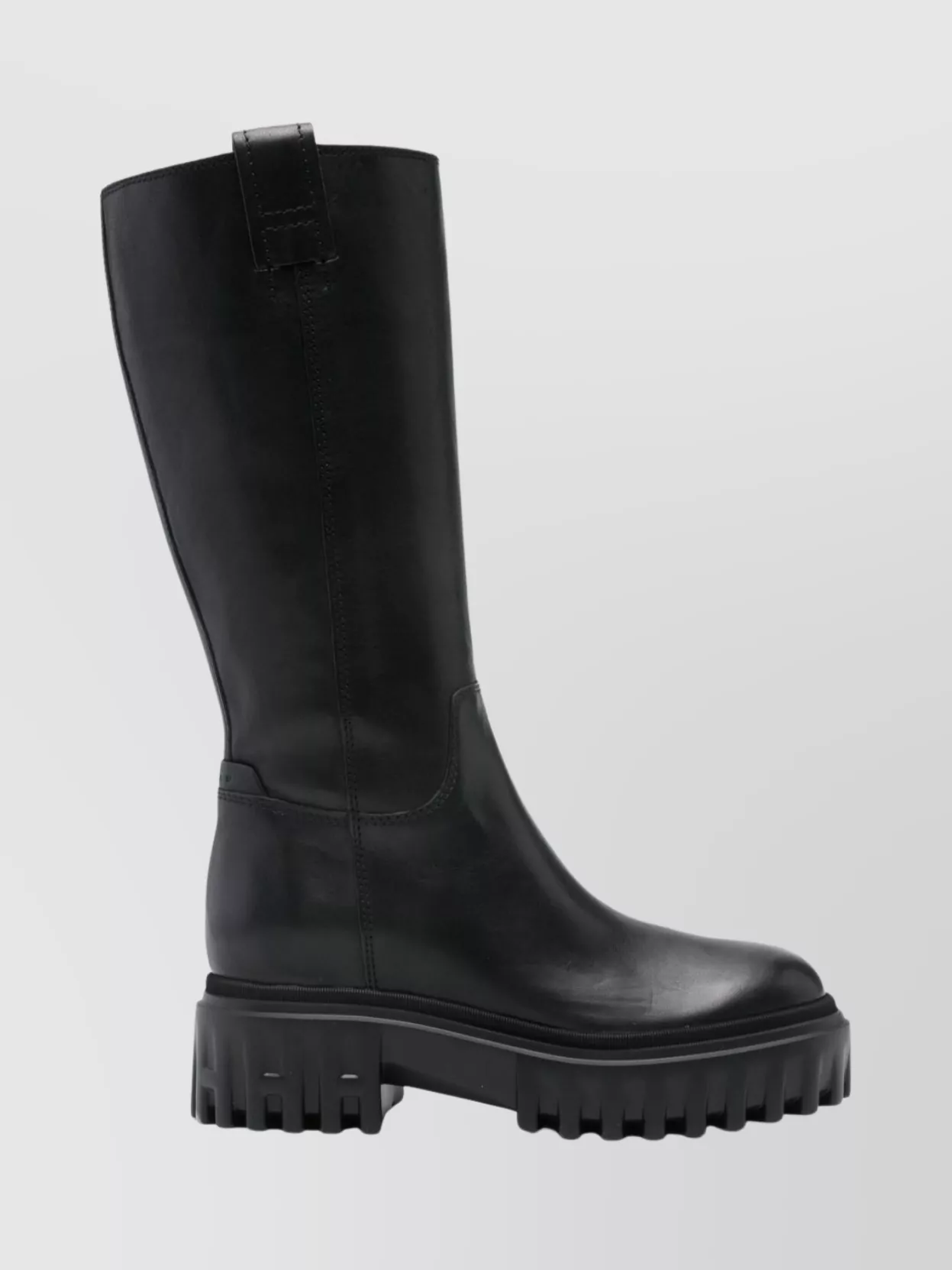 Hogan Knee-High Boots With Chunky Sole And Pull Tab