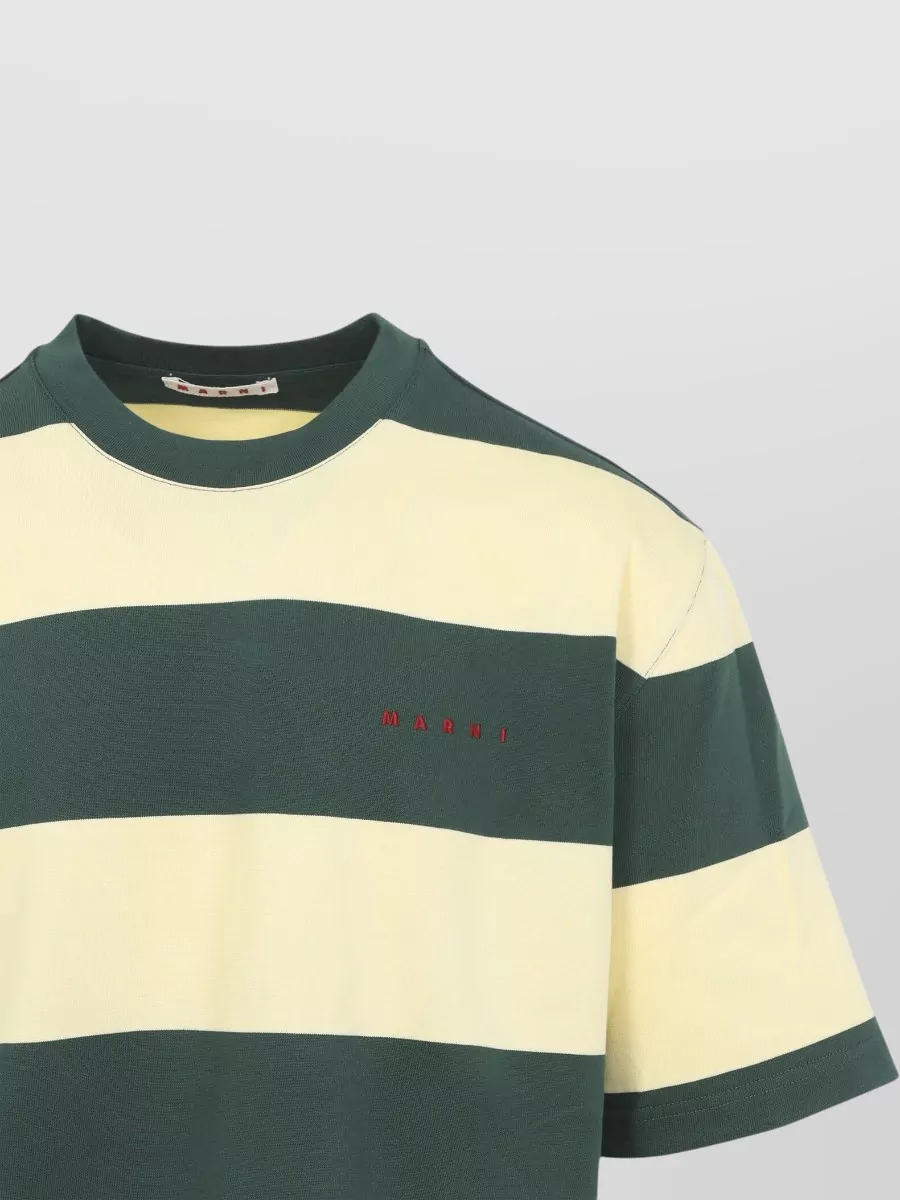 Marni Crew Neck Short Sleeve Striped T Shirt
