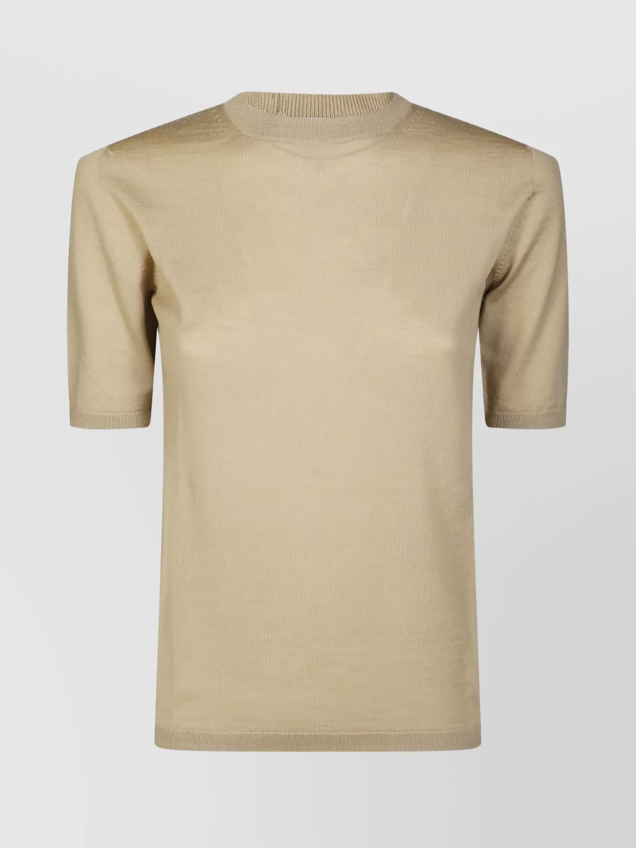 Max Mara Short Sleeve Ribbed Knitwear Crew Neck