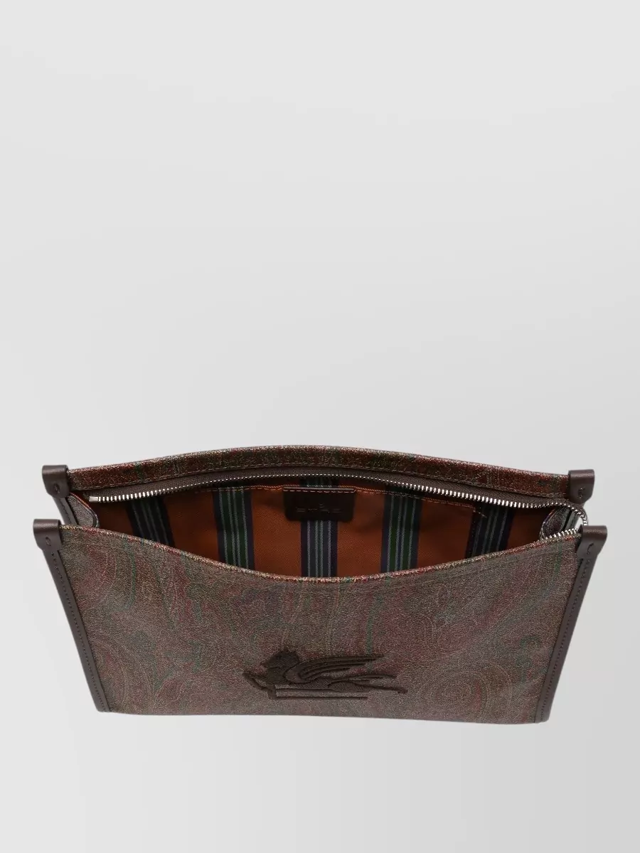 Etro Large Rectangular Clutch Bag With Wrist Strap