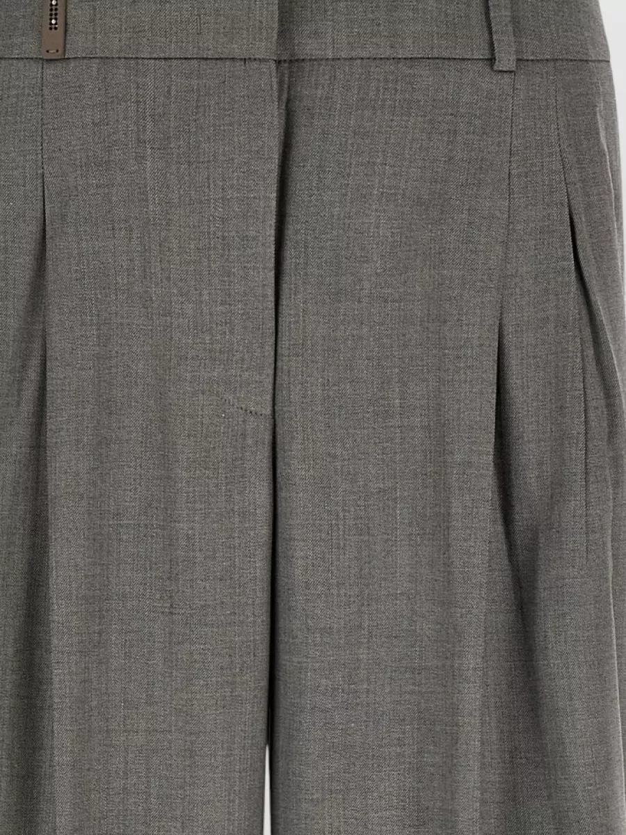 Peserico Wool Wide-Leg Suit Trousers