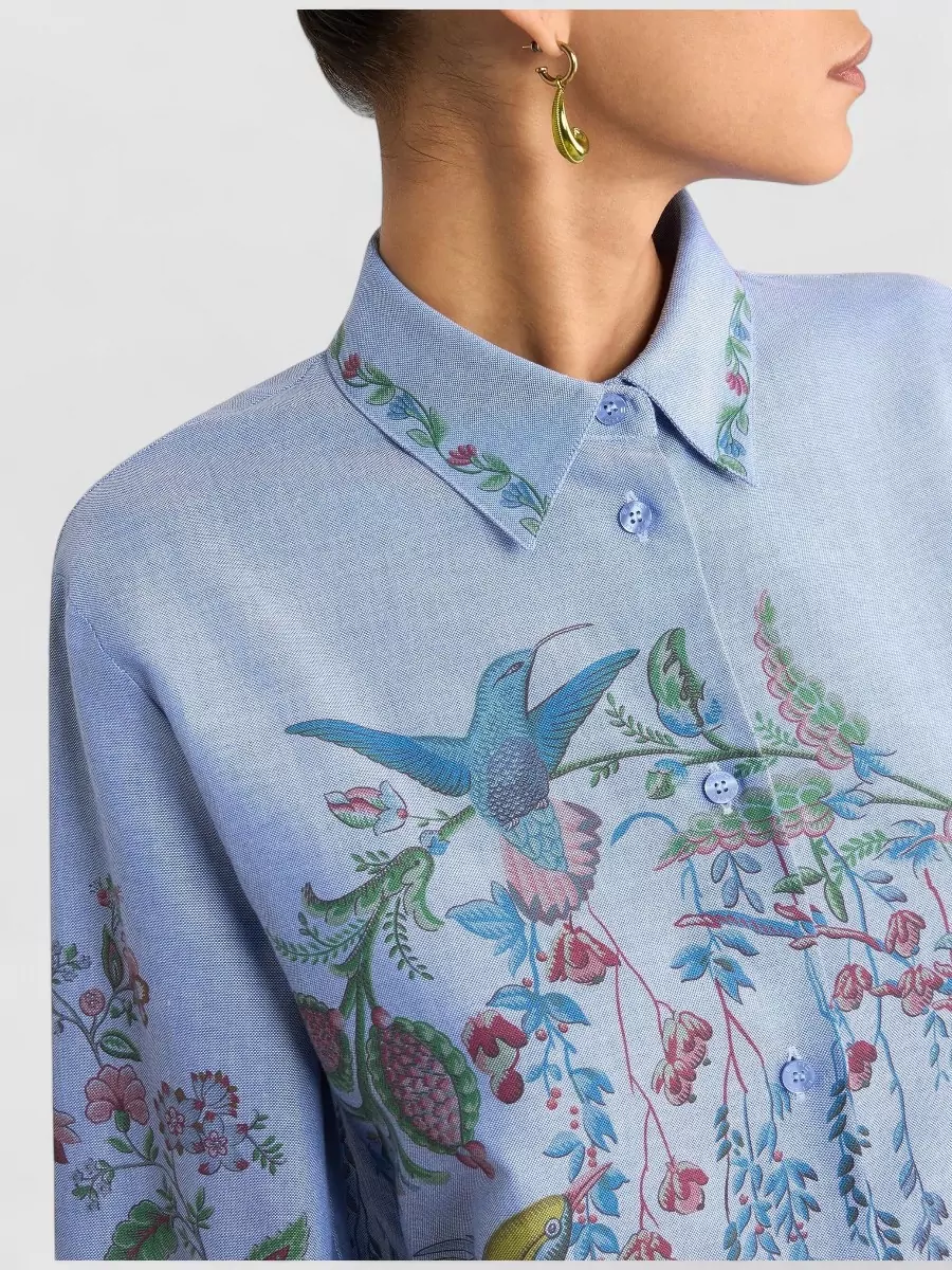 Etro Buttoned Shirt Floral Pattern Collared Neck