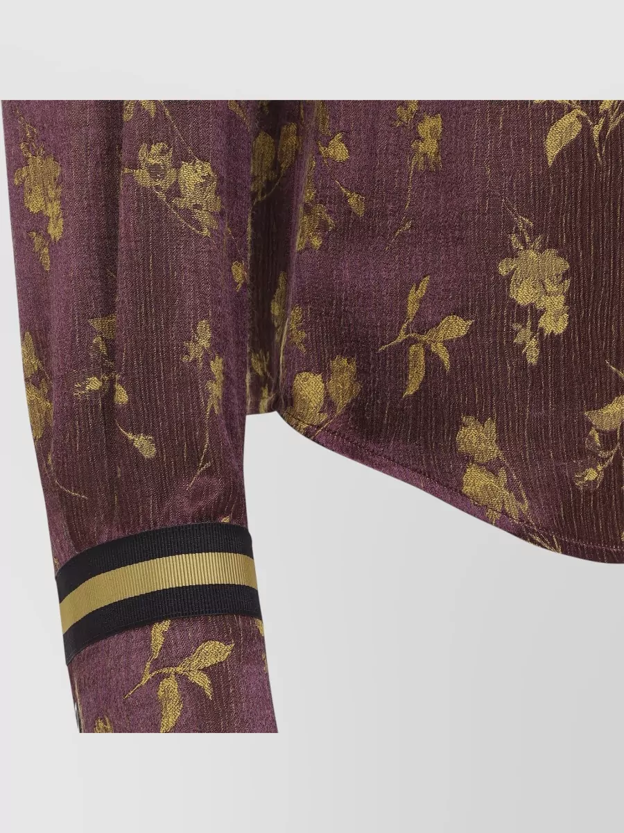 Dries Van Noten Floral-Jacquard Long-Sleeve Shirt