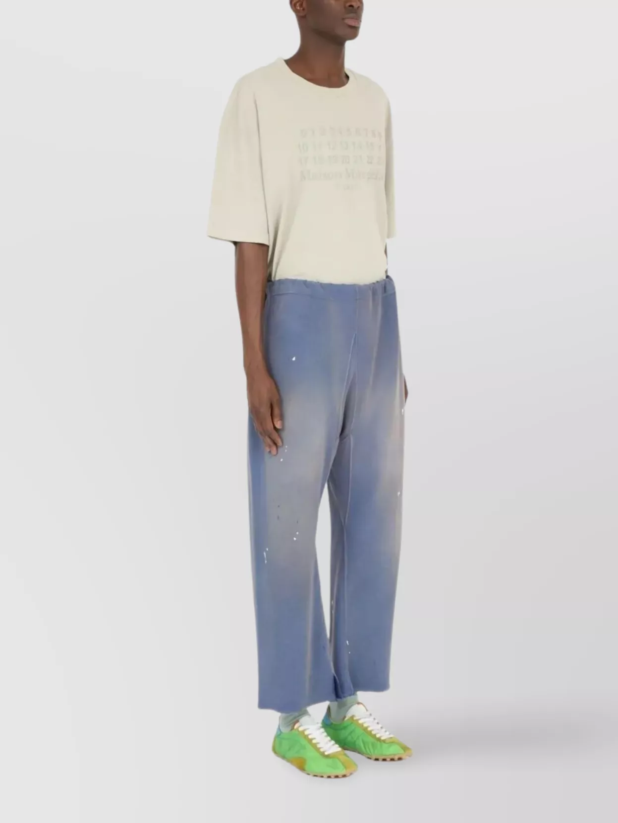 Maison Margiela Wide Leg Trousers With Raw Hem And Slits
